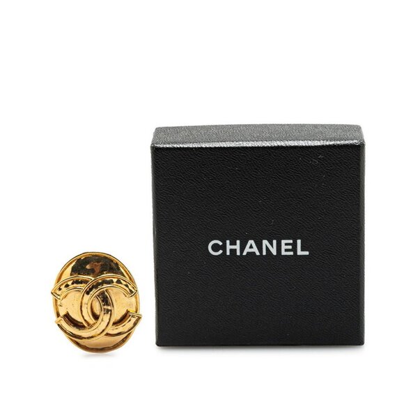 CHANEL Vintage Gold Logo Brooch - Picture 4 of 4